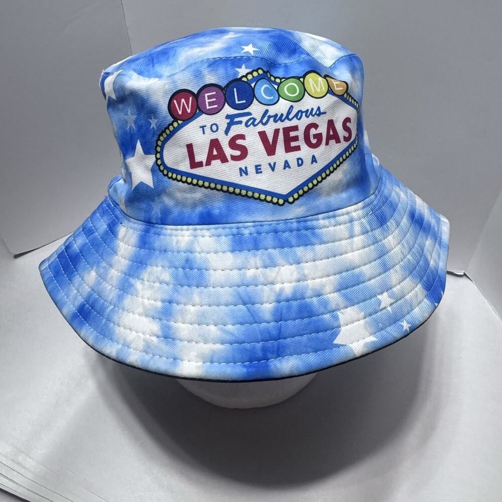 Fabulous Las Vegas Bucket Hat Blue Tie Dye One Size‎ Express Souvenir